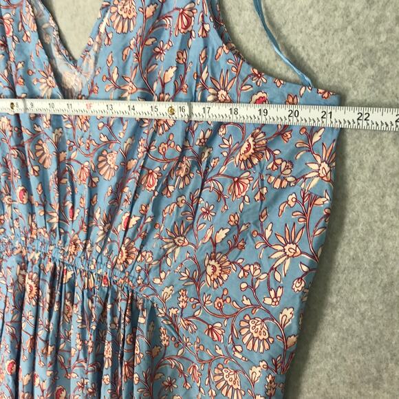 Lucky Brand Dress Womens Plus 1X Blue Maxi Floral Western Peasant Cottage Flowy - Picture 5 of 10